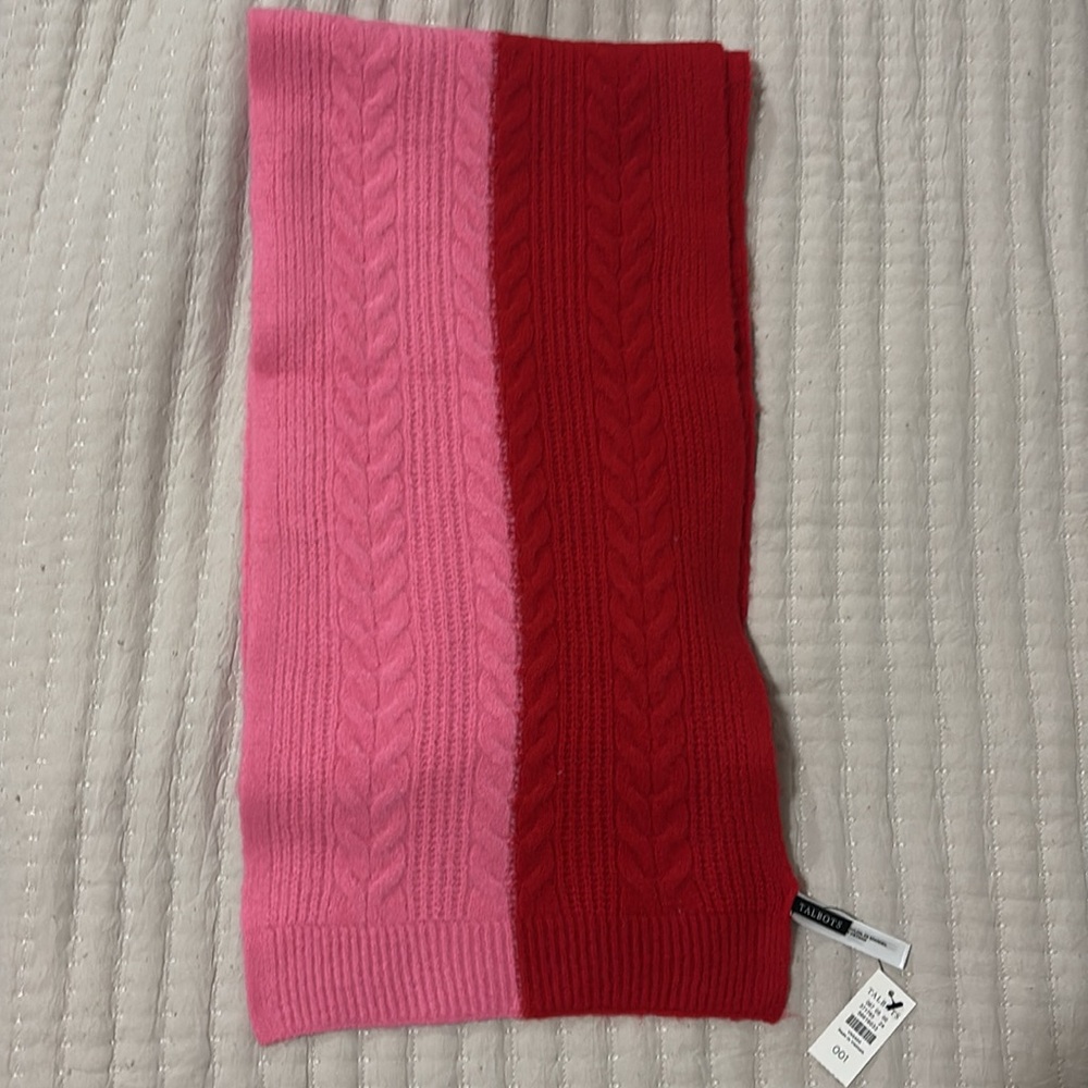 Talbots Colorblock Cable Scarf